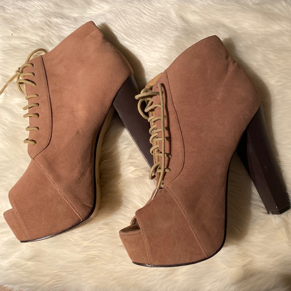 Glaze Suede Open Toe Boots - 7.5
